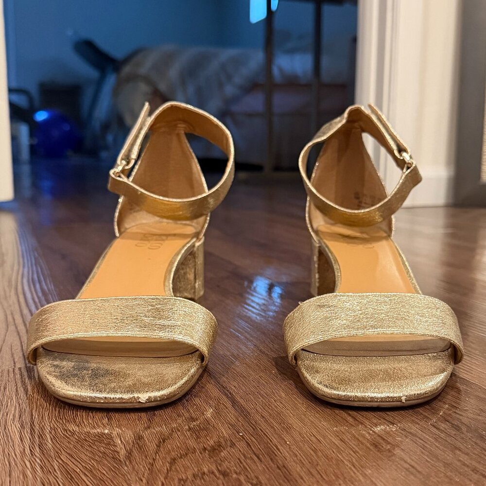 Franco Sarto Rosalina Gold Block Heel